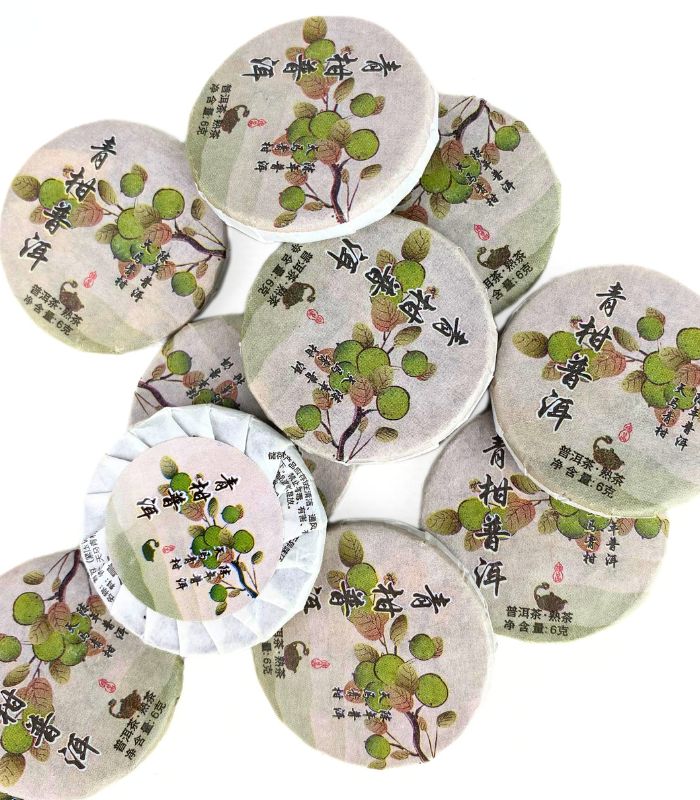 Шу пуер з Зеленим Мандарином 6 грам