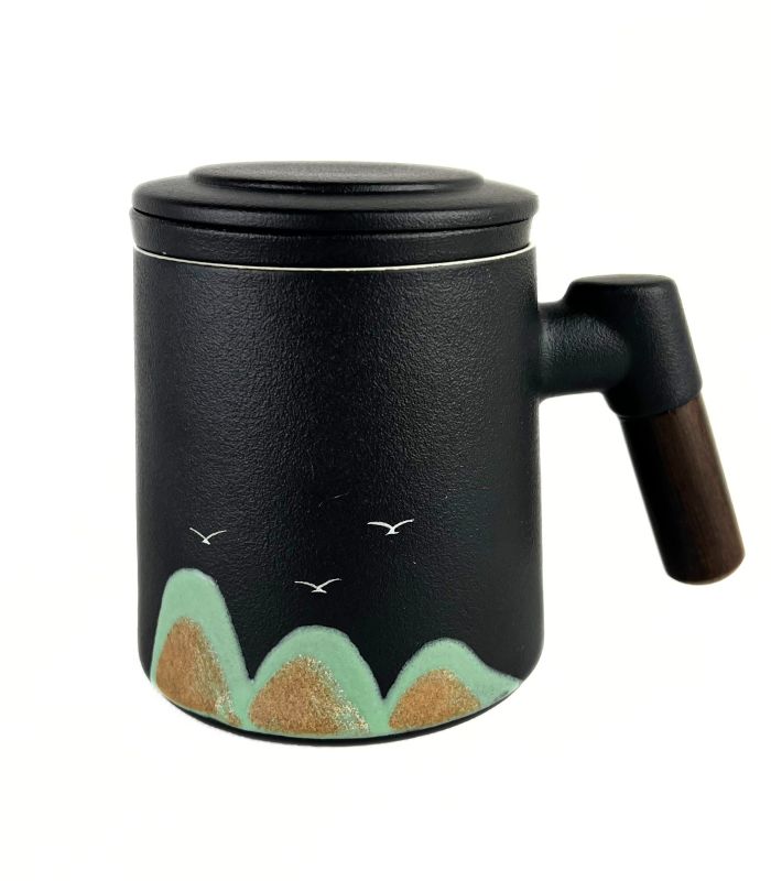 Керамічна Чашка-Заварник "Гірський Пейзаж" 400 мл