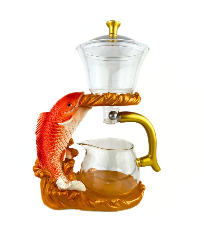 Заварник з магнітом напівавтоматичний скляний "Короп" золотистий