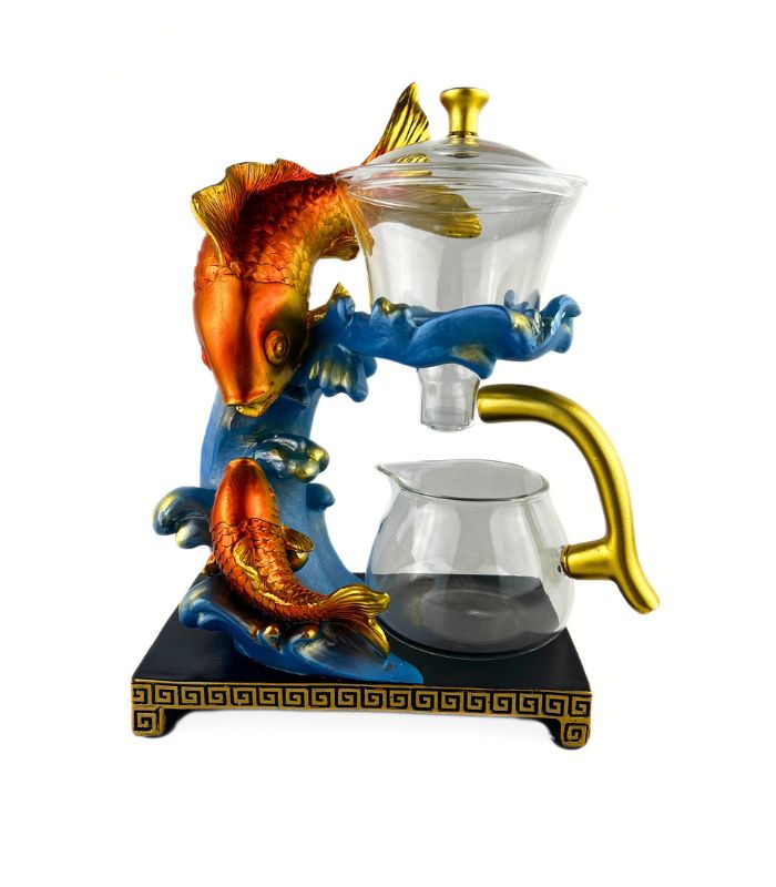 Магнітний заварник для чаю «Два коропа» скляний золотий